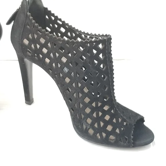 Prada cutout Black booties heels
